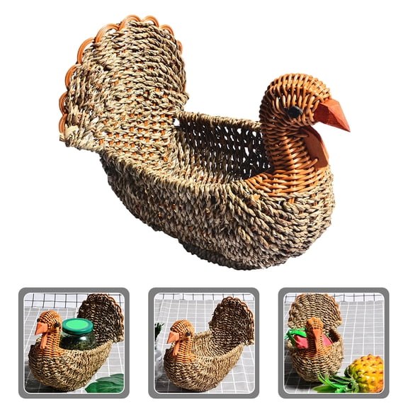 FRCOLOR Fruit Bowls Turkey Shaped Woven for Kitchen 1Set
