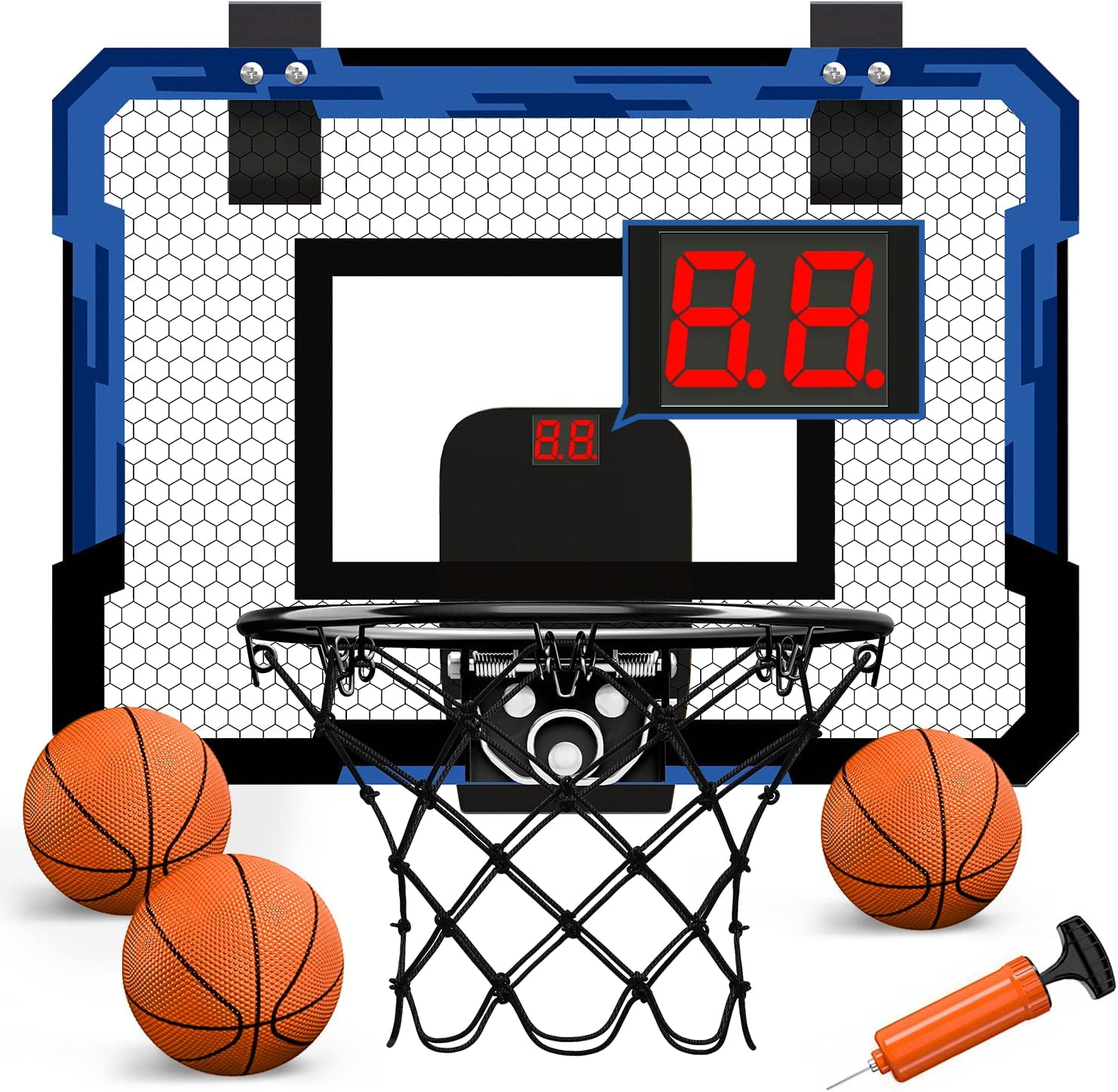 The basketball hoop indoor comes with an infrared sensor counter to ...