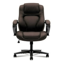basyx VL402 Series Executive High-Back Chair, Brown Vinyl