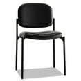 thumbnail image 1 of basyx VL606 Series Stacking Armless Guest Reception Waiting Room Chair, Black Leather, 1 of 2