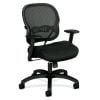 ErgoFlex Black Mesh and Leather-Feel Task Chair with Adjustable Arms