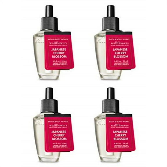 bath and body works japanese cherry blossom wallflower fragrance refill. 4 pack 0.8 oz
