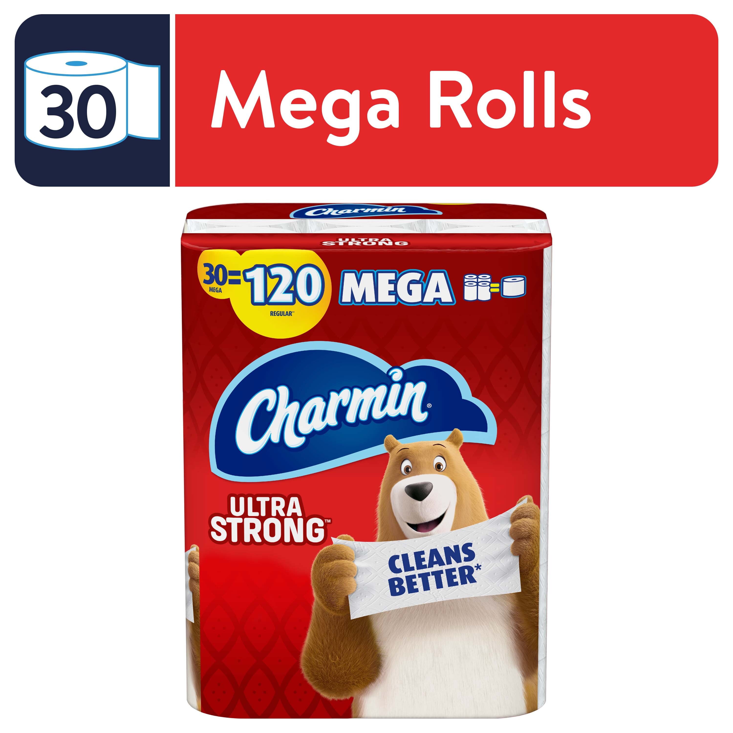 Charmin Ultra Strong Bath Tissue, 30 Mega Rolls Toilet Paper Bulk Pack ...