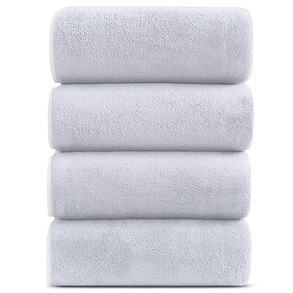 Bath Towels Set of 4, Larger & Light Bath Towels 28 x 55 Inches, 100% Microfiber Super Soft and Highly Absorbent, Bath Sheets Quicker to Dry, Perfect Bathroom Towels for Daily Use, White