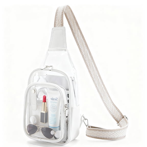 bathprove Clear Sling Bag for Stadium Events, Clear Purse for Women, Stadium Approved Crossbody Handbag for Concerts Sports Fan