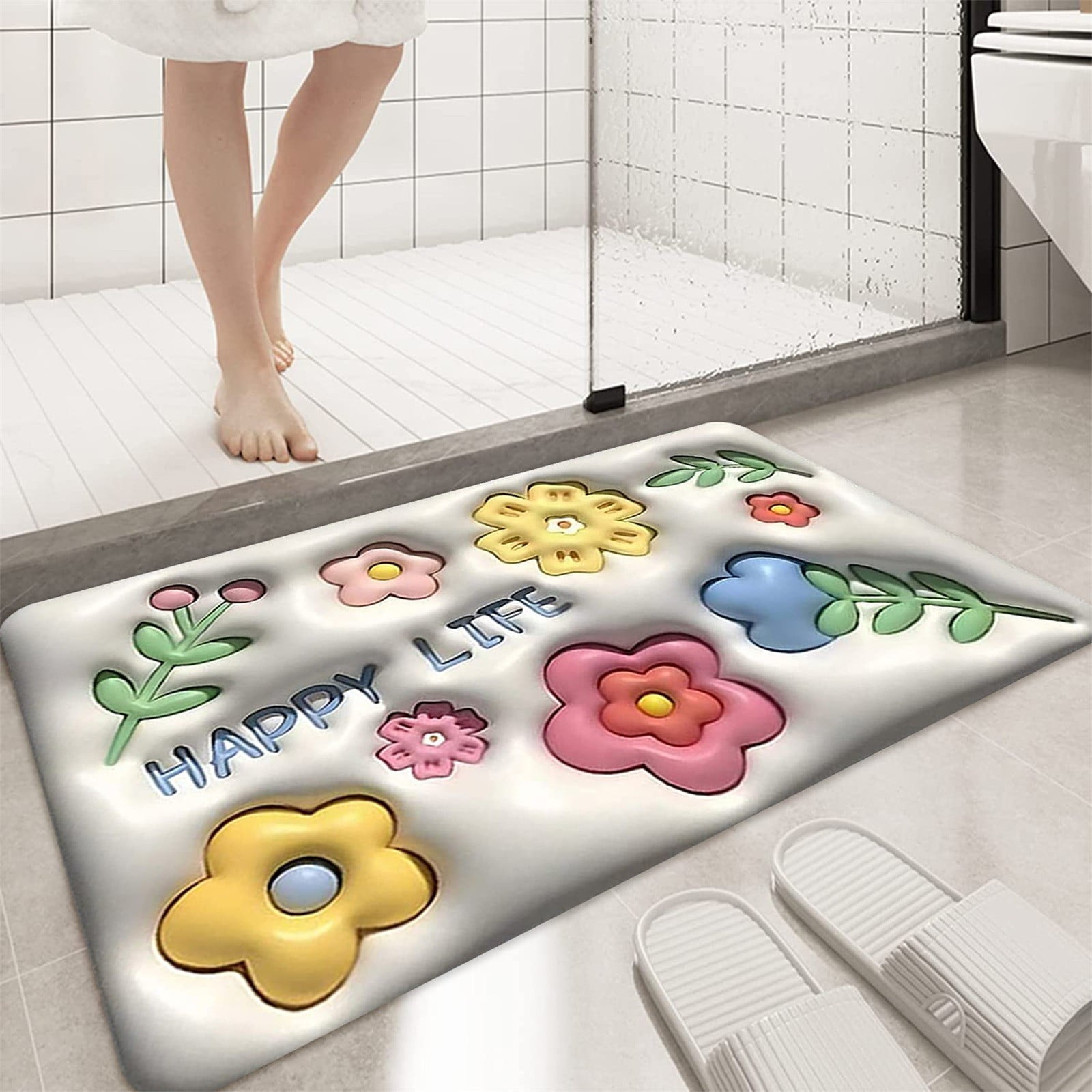 bathroom rugs,3D Non Slip Bathroom Mats Fruit Sunflower Mats Polyester ...