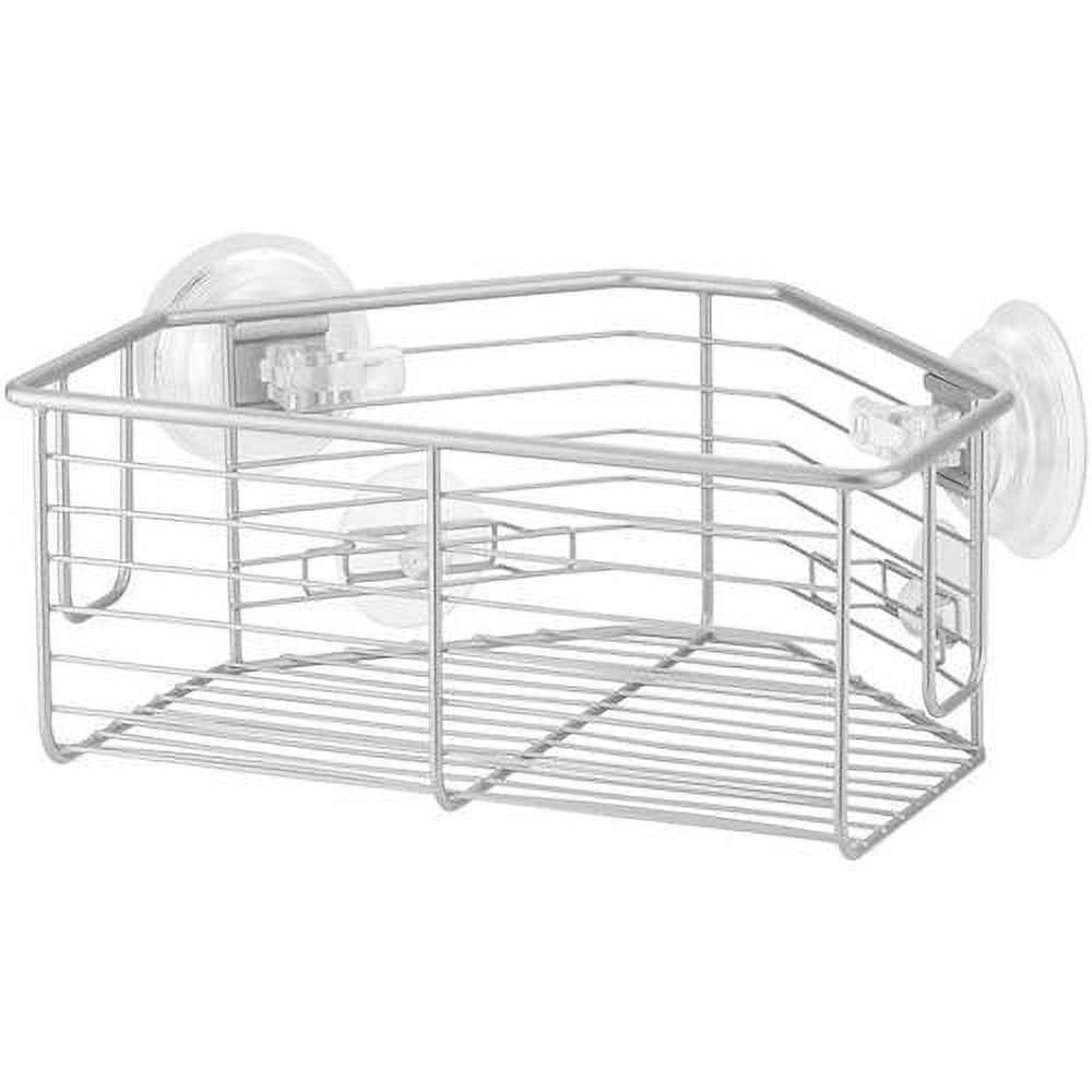 bathroom shower suction caddy corner basket for shampoo, conditioner