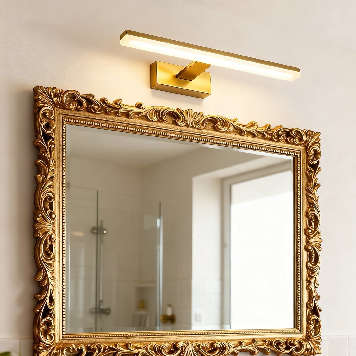 Behome Bathroom Vanity Light, 3-Light Modes Modern Vanity Light Over Mirror, 16 inch Vanity Lighting Fixture Dimmable 3CCT LED Bar Vanity Light for Bathroom Restroom, Gold