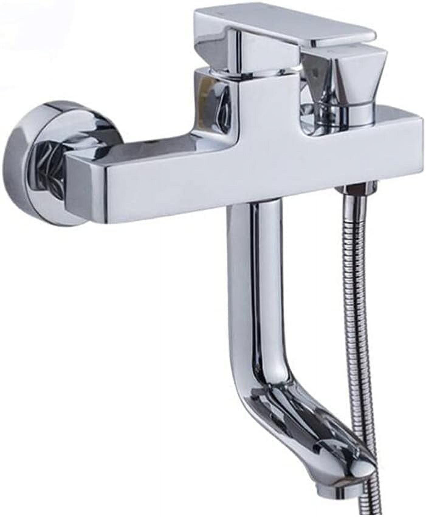 bathtub faucet Wall Mounted Rotatable Shower Tap Brass Cold and Hot Water Bathroom Faucet Chrome Plating-B