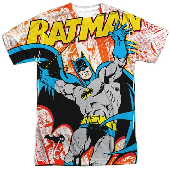 batman men's  75 panels sublimation t-shirt white