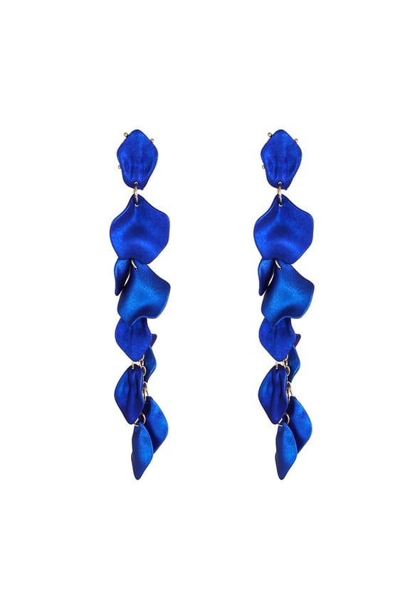 1 Pair Women Petal Earrings Retro Anti-allergy Lightweight Ear Decoration Jewelry Prom Cocktail Party Hanging Earrings Long Dangle Earrings
