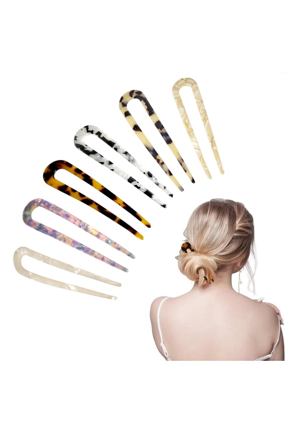 Updo Hair Stick U-Shaped Acrylic Bun Hairpin Acrylic Secure Fixation Hair Stick Women Hair Styling Tool