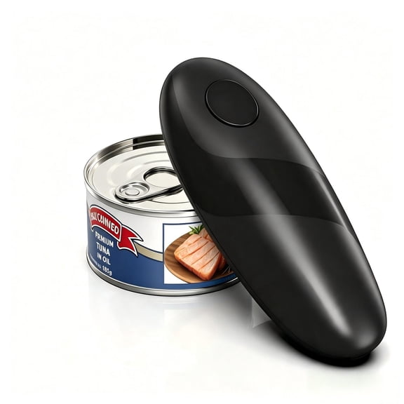 Behome Electric Can Opener, One Touch Automatic Kitchen Can Opener for Seniors with Arthritis, Hands Free & Smooth Edge, Battery Operated, for Any Size Can, Black