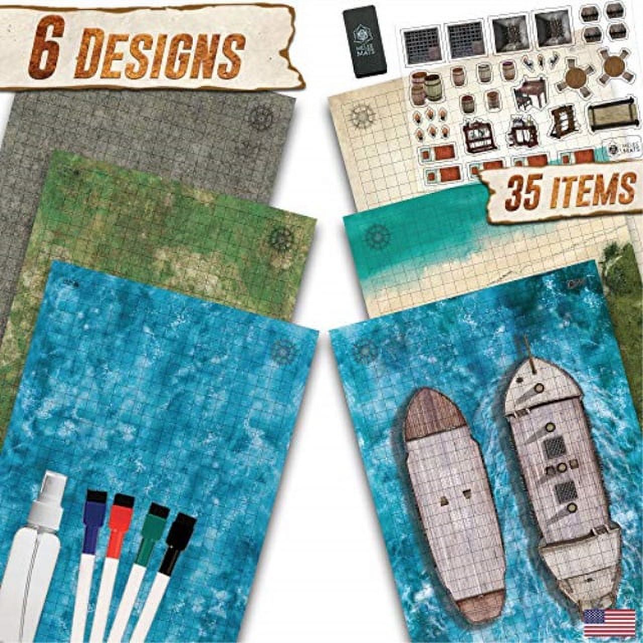 battle grid game mat 3 pack double sided 24x36 portable dnd rpg