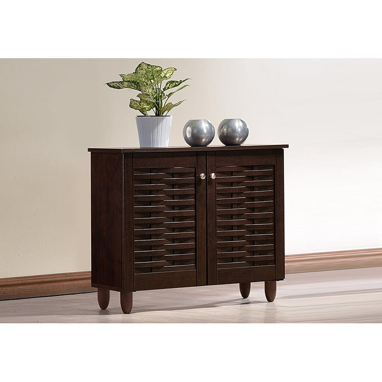 baxton studio wholesale interiors winda modern and contemporary 2 door dark brown wooden entryway shoes storage cabinet