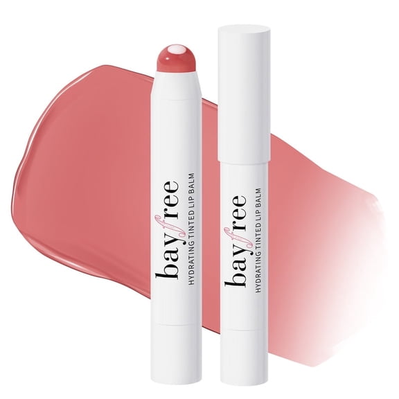 bayfree Tinted Lip Balm Plumper, Glossy, Lightweight, Moisturize with Jojoba Seed Oil, Lip Balm Lip Care Present, Pink Rose