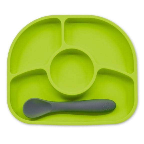 bblv - Ymi  Plate and Spoon Set, Silicone, Lime