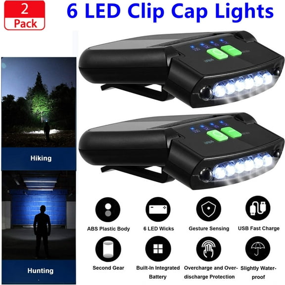 bblack Friday Ultra Bright Mini Hands FreeLED Clip on Cap Light - Rechargeable Waterproof Hat Light Flashlight Headlamp