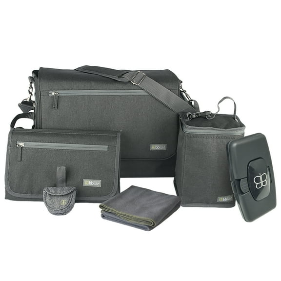 bblv Ultra Diaper Bag with 16 Pockets & Built-in Wetbag, Charcoal