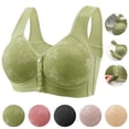 thumbnail image 1 of bbyeadc 2025 New Daisy Bras for Women, Upgrade Front Closure Full Coverage Cotton Underwear Push Up Gathering Vest Type Bra (Green, M), 1 of 8