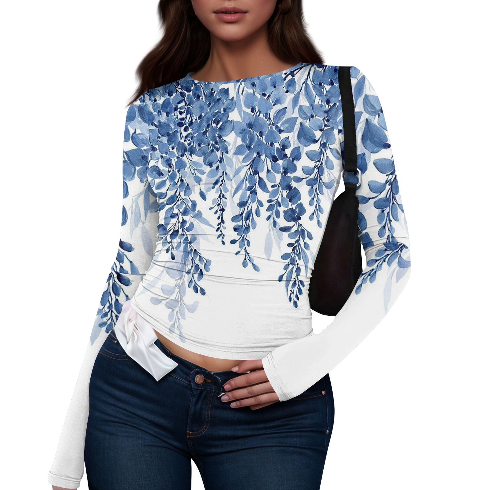 Women's Off Shoulder Ribbed Stretch Top - Y2K Trendy Going Out Shirt, V-Neck, Sexy Corset Style - View #2
