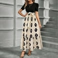 thumbnail image 1 of bbyeadc Boho Dresss for Women Tiered Ruffle High-Waist Floral Maxi Dress Comfy Tie Belt Spring Vacation Dress Casual Patchwork Bohemian Dresss Women Midi Length, Khaki 2XL, 1 of 5