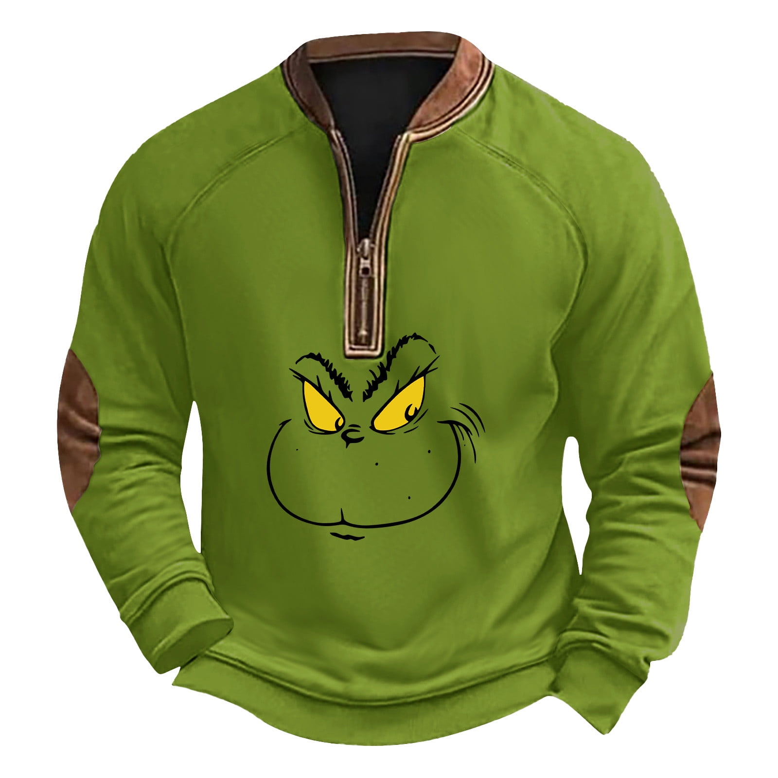 bbyeadc Grinch Sweater for Men Grinch Graphic Long Sleeve Pullover Tops ...