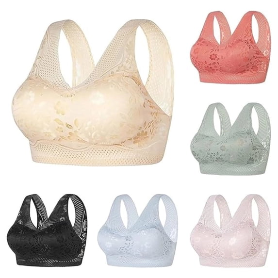 bbyeadc Hatmeo Women's Orthopedic Anti-Sagging Bra Hatmeo Bras for Senior Women Posture Correcting Bra Breathable Push Up Bras (Complexion, M)