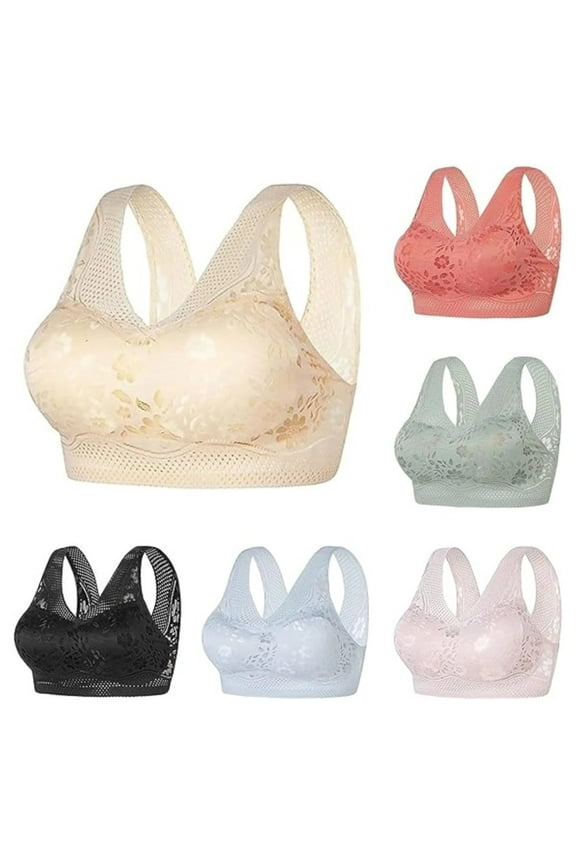 Hatmeo Women's Orthopedic Anti-Sagging Bra Hatmeo Bras for Senior Women Posture Correcting Bra Breathable Push Up Bras (Complexion, M)