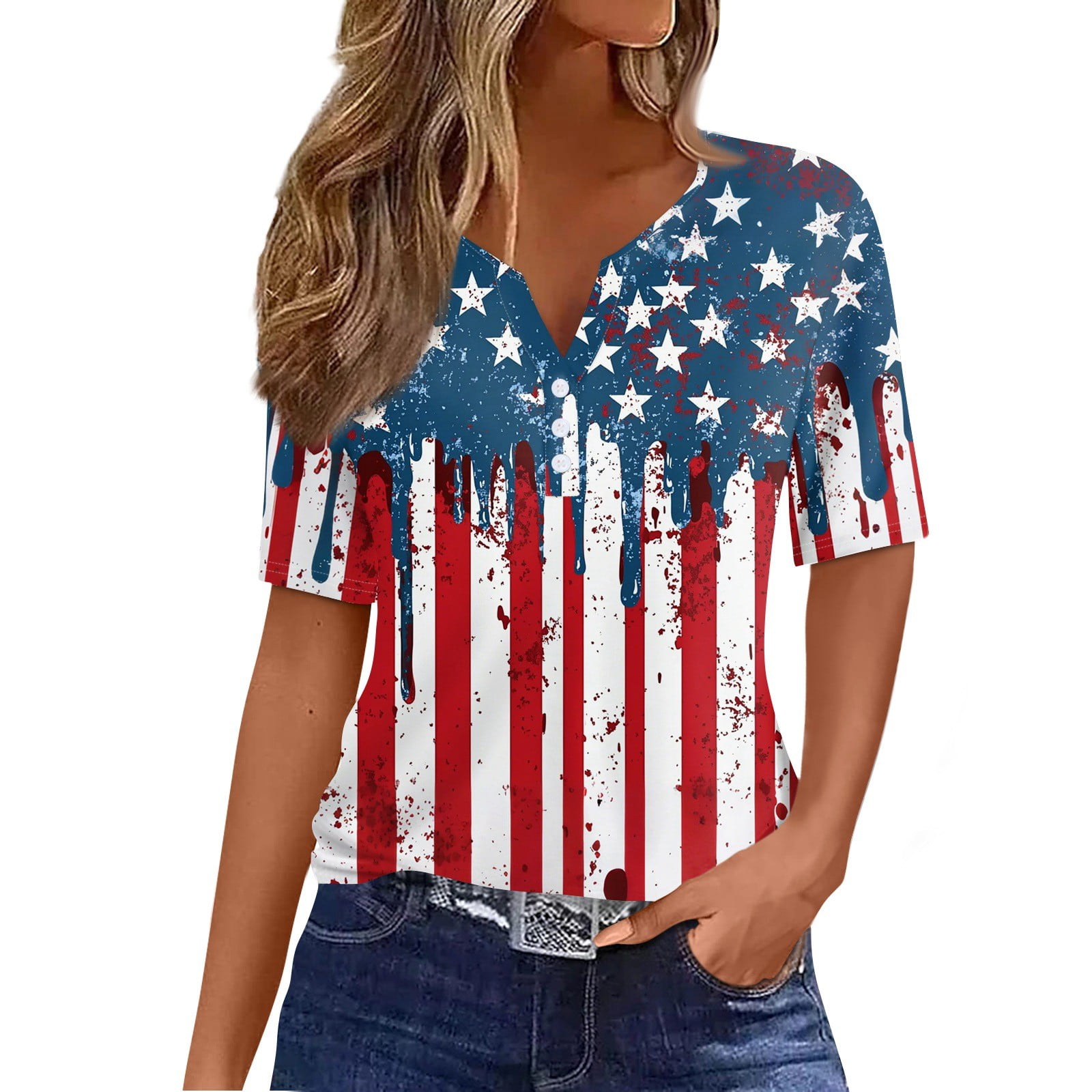 womrens plus sized 4th of july western shirts