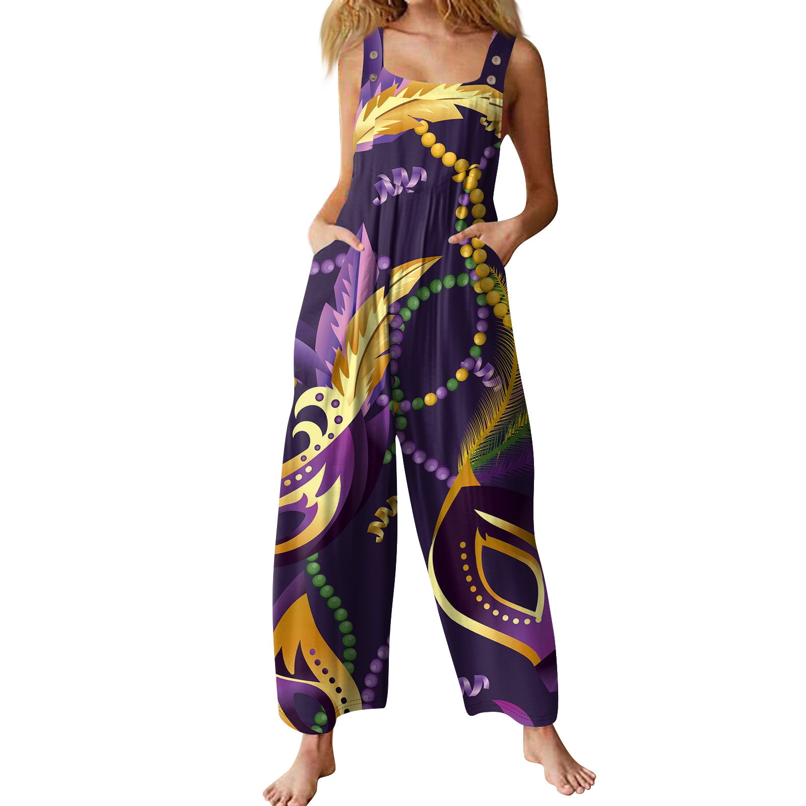 purple mardi gras jumpsuit