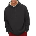 bbyeadc Men's Winter Black Hoodies Thick Warm Fleece Pullover Hoodie ...