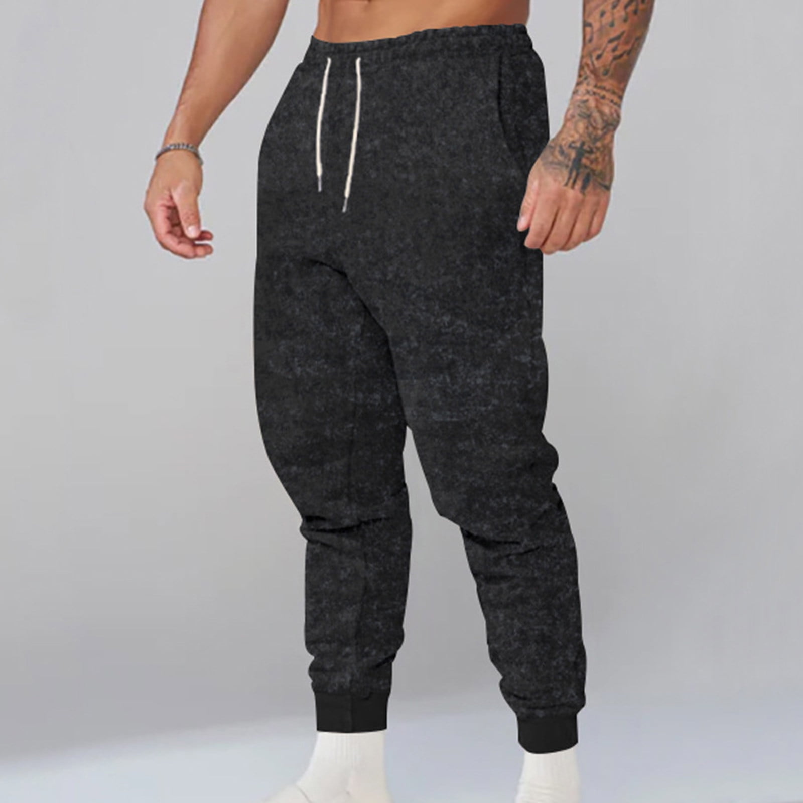 bbyeadc Mens Sweatpants Cotton Cargo Stretch Elastic Waist Workout ...