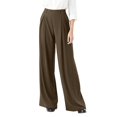 thumbnail image 1 of bbyeadc Suit Pants for Women Plus Size Wide Leg Work Pants Womens High Waisted Straight Professional Trousers 4x 5x Dressy Solid Color Slacks with Pockets, Coffee 3XL, 1 of 9