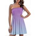 thumbnail image 1 of bbyeadc Summer Dresses for Women Beach Cover Ups Strapless Boho Floral Print Sundress Hawaiian Floral Print Dress Tube Top Dress, Purple 3XL, 1 of 5