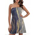 thumbnail image 1 of bbyeadc Summer Dresses for Women Tube Strapless Bohemian Style Printing Sleeveless A-Line Dress Ladies Beach Sun Dresses, Light Gray S, 1 of 5