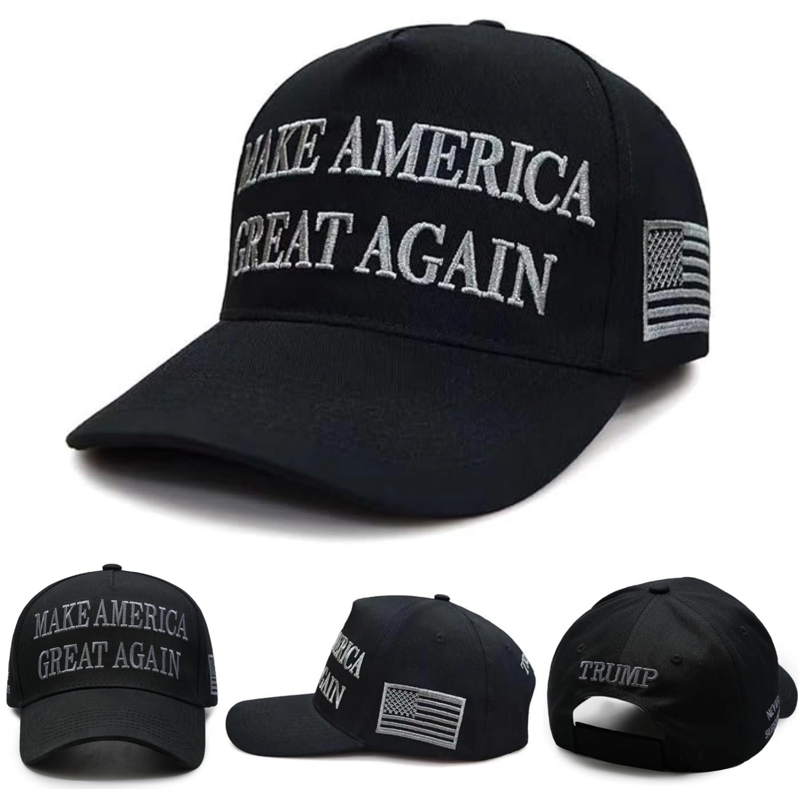 bbyeadc 2024 Hat Donald Never Surrender Dark MAGA Hat 4547 Make