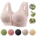 thumbnail image 1 of bbyeadc Uranda Daisy Bras for Women, Front Snap Closure Comfort Everyday Bras, Plus Size Wireless Bras for Women No Underwire (Pink, 6XL), 1 of 8
