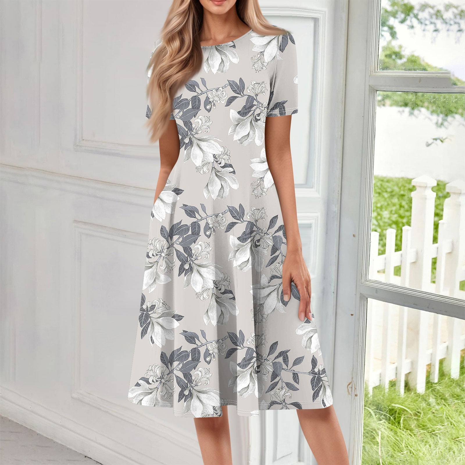 bbyeadc Women's Spring Dresses 2025 Loose Casual Midi Dresses Vintage ...