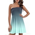 thumbnail image 1 of bbyeadc Women's Strapless Maxi Dress Plus Size Tube Top Long Skirt Sundress Cover Up, Cyan S, 1 of 5