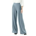 thumbnail image 1 of bbyeadc Women's Suit Pants Oversize Wide Leg Dress Pants Women High Waist Straight Office Trousers 4x 5x Dressy Basic Slacks with Pockets, Light Blue 4XL, 1 of 9