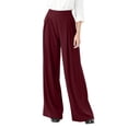 thumbnail image 1 of bbyeadc Women's Work Pants Plus Size Wide Leg Work Pants Womens High Waisted Straight Professional Outfits 4x 5x Dressy Basic Slacks with Pockets, Wine M, 1 of 9