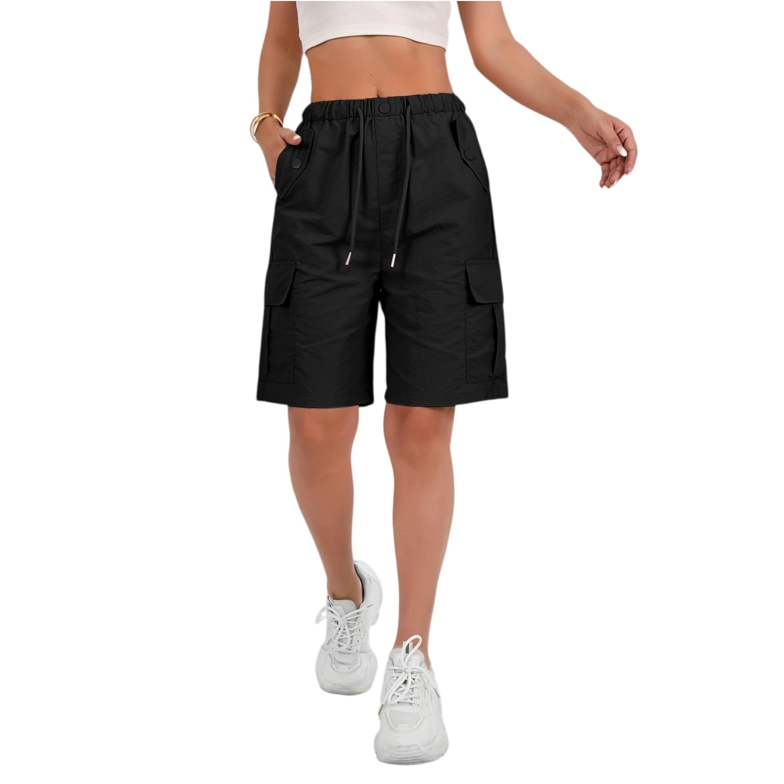 Women's Fashion Loose Casual Drawstring Cargo Shorts