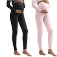 thumbnail image 1 of bbymog 2 pack Maternity Long Johns Solid Color Base Layer Fleece Lined Thermal Underwear Pants Winter Pregnancy Clothes Khaki XL, 1 of 3