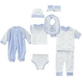 thumbnail image 1 of bbymog 8 piece Baby Girl Clothes Sets Newborn Girl Boys Long Sleeve Romper T-Shirt Baby Boy Outfits Newborn Birthday Gifts Blue 60, 1 of 5