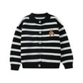 thumbnail image 1 of bbymog Baby Boy Cardigan Girls' Fashion Strip Button Down Cardigan Sweater Baby Boy's Clothing Black Black, 1 of 3