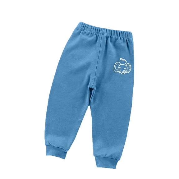 bbymog Baby Boy Pants Cotton Elastic Waist Boys Sweatpants Athletic Casual Joggers for Boys Girls Clothes Navy E 4 Years