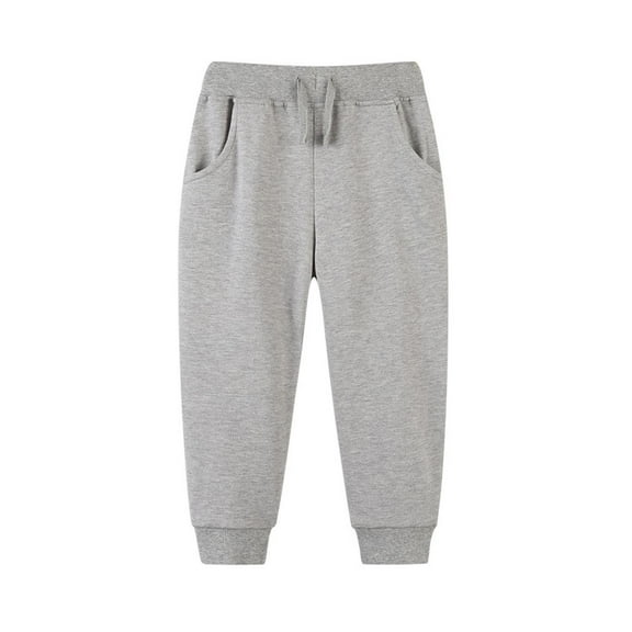 bbymog Baby Boy Pants Solid Color Elastic Waist Joggers for Boys and Girls Casual Athletic Sweatpants for Girls Baby Pants Gray C 90