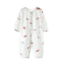 bbymog Baby Boy Romper Long Sleeve Crewneck Baby Bodysuit Cotton Baby Rompers Girl Fall Baby Clothes 0-24 Months White 6 Months