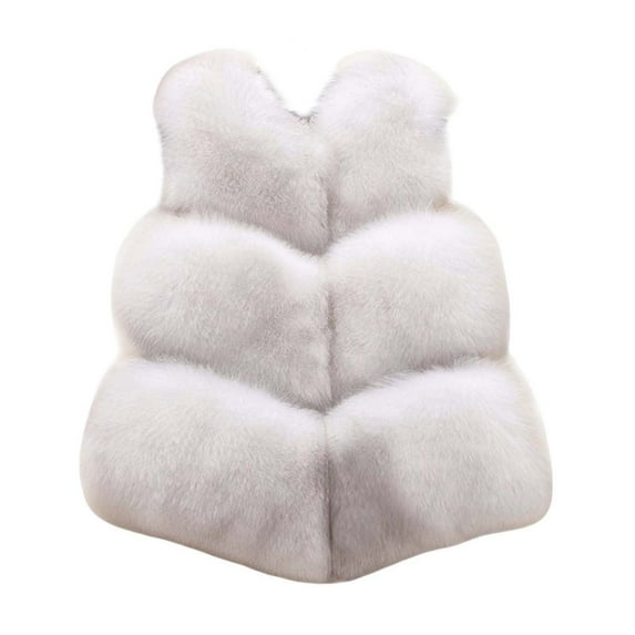 bbymog Baby Clothes for Girls Winter Thick Warm Sleeveless Faux Fur Vest Jacket Girls' Outerwear Jackets & Coats Beige 130